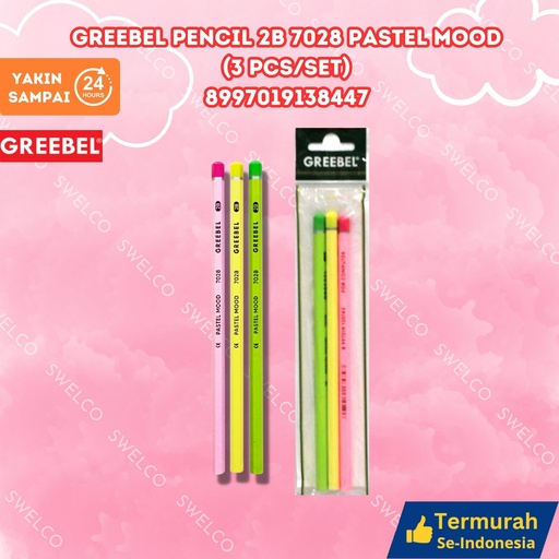 [8997019138447] GREEBEL PENCIL 2B 7028 PASTEL MOOD (3 PCS/SET) PENSIL BX1