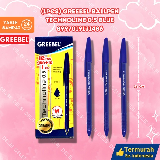 [8997019131486] (1PCS) GREEBEL BALLPEN TECHNOLINE 0.5 BLUE (20 GROSS) BX3120