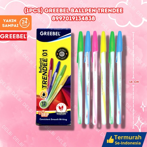 [8997019134838] (1PCS) GREEBEL BALLPEN TRENDEE (24 GROSS) BX3456