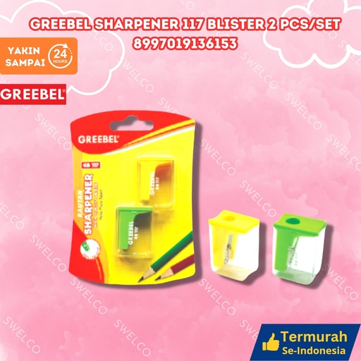 [8997019136153] GREEBEL SHARPENER 117 BLISTER 2 PCS/SET RAUTAN PENCIL PENSIL BX144