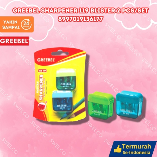 [8997019136177] GREEBEL SHARPENER 119 BLISTER 2 PCS/SET RAUTAN PENCIL PENSIL BX144