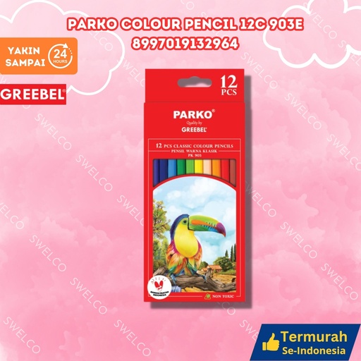 [8997019132964] PARKO COLOUR PENCIL 12C 903E PENSIL BX240