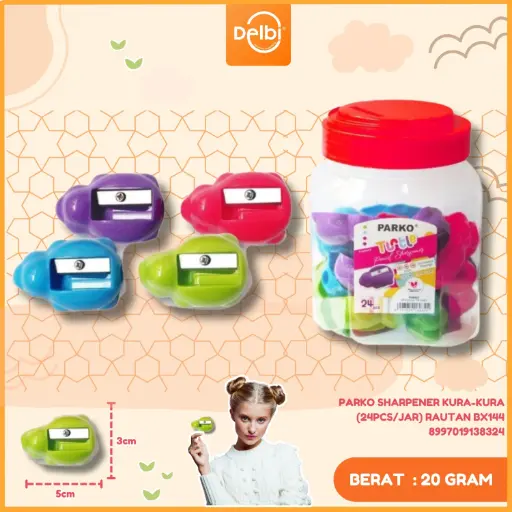 [8997019138324] PARKO SHARPENER KURA-KURA (24PCS/JAR) RAUTAN BX144