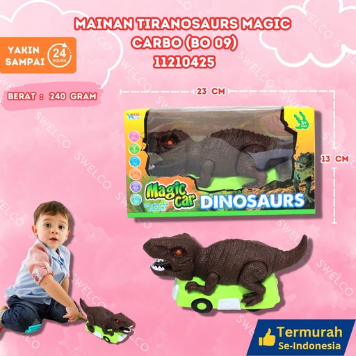 [11210425] (BO 09) MAINAN TIRANOSAURS MAGIC CAR BO 48PCS MOBIL TIREX BX48