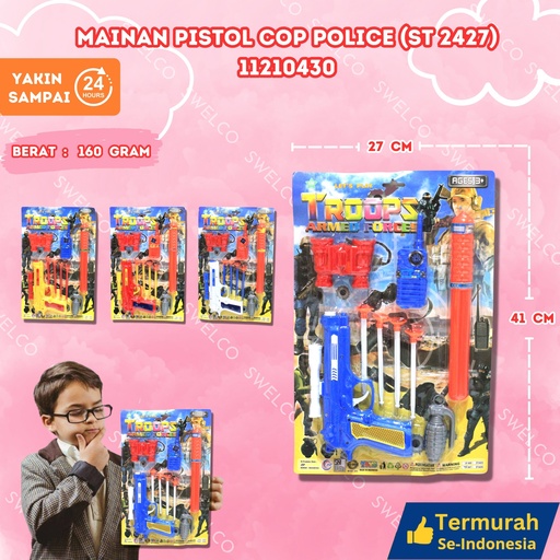 [11210430] (ST 2427) MAINAN PISTOL COP POLICE 78PCS BX78