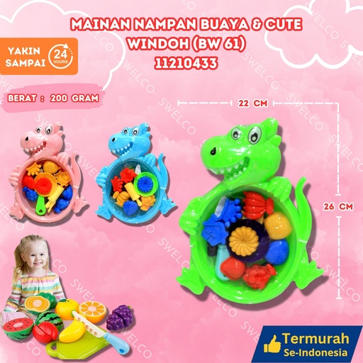 [11210433] (BW 61) MAINAN NAMPAN BUAYA n CUTE WINDOH 96PCS BX96