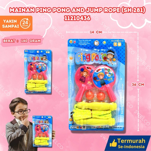 [11210436] (SH 281) MAINAN PING PONG AND JUMP ROPE 100PCS BX100