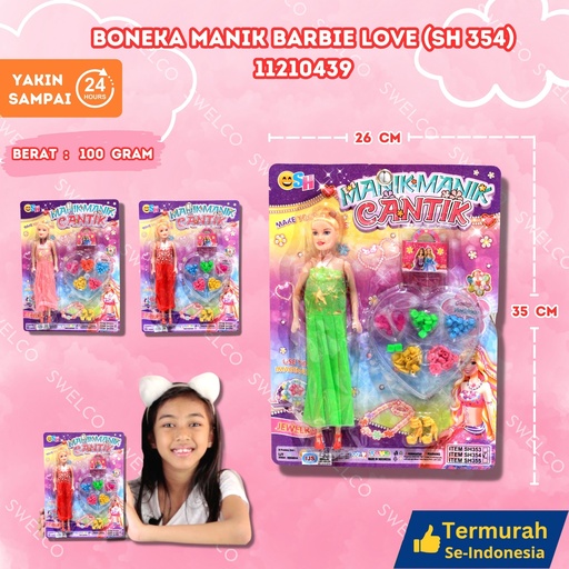 [11210439] (SH 354) BONEKA MANIK BARBIE LOVE 150PCS BX150