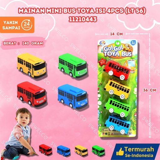 [11210443] (LT 56) MAINAN MINI BUS TOYA ISI 4PCS 80PCS MOBIL SET MIKA TAYO BX80