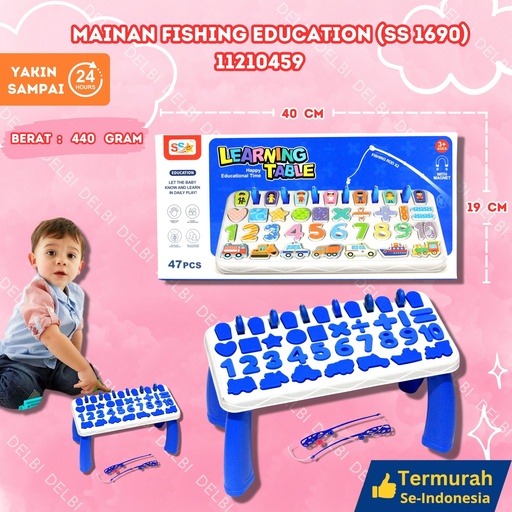 [11210459] (SS 1690) MAINAN FISHING EDUCATION 36PCS ANGKA PAPAN BELAJAR PANCINGAN BX36