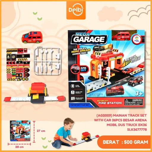 [SLK3677778] (AG2009) MAINAN TRACK SET WITH CAR 36PCS BESAR ARENA MOBIL DUS TRUCK BX36