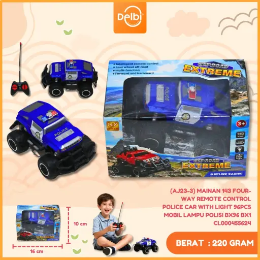 [CL000455624] (AJ23-3) MAINAN 143 FOUR-WAY REMOTE CONTROL POLICE CAR WITH LIGHT 96PCS MOBIL LAMPU POLISI BX96 BX1