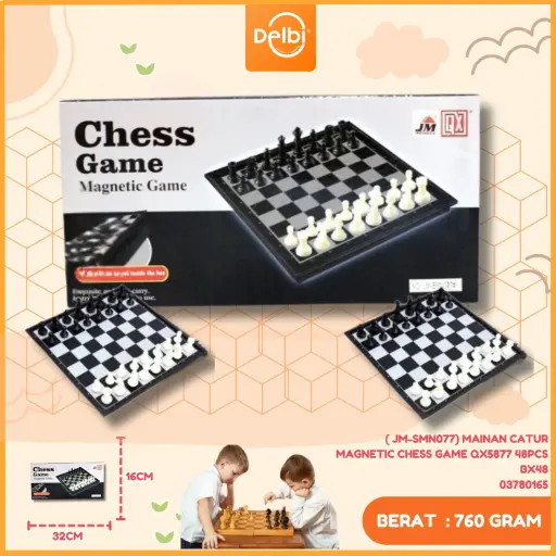 [03780165] ( JM-SMN077) MAINAN CATUR MAGNETIC CHESS GAME QX5877 48PCS BX48