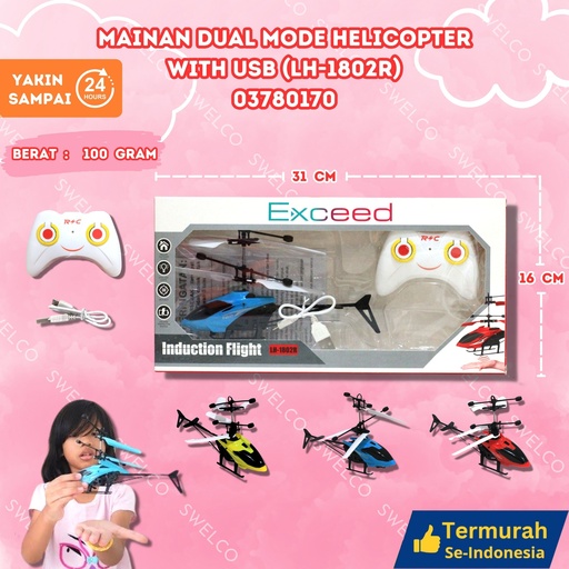 [03780170] (LH-1802R) MAINAN DUAL MODE HELICOPTER WITH USB 72PCS remote TERBANG BX72