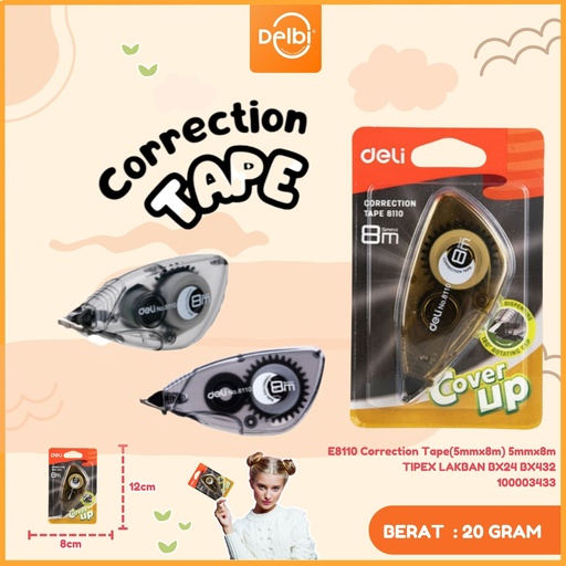 [100003433] E8110 Correction Tape(5mmx8m) 5mmx8m TIPEX LAKBAN BX24 BX432