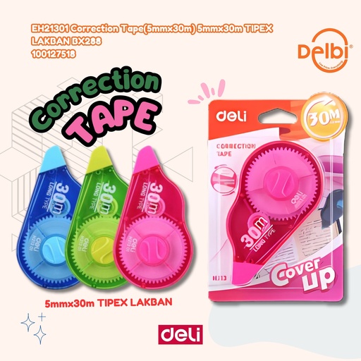 [100127518] EH21301 Correction Tape(5mmx30m) 5mmx30m TIPEX LAKBAN BX288