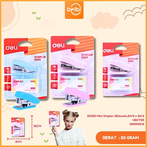 [100003013] E0353 Mini Stapler 25sheets,24/6 n 26/6 HEKTER