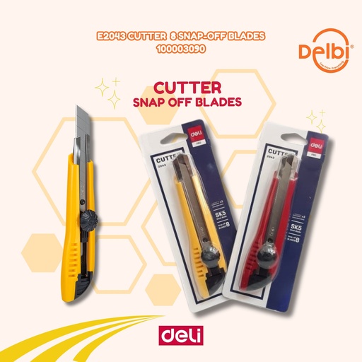[100003090] DELI E2043 Cutter 8 snap-off blades PISAU BX12