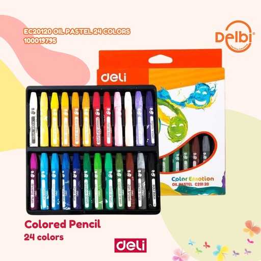 [100019795] DELI EC20120 Oil Pastel 24 colors BX20