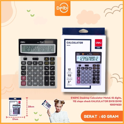 [100011620] E1654C Desktop Calculator Metal-12 digits, 112 steps check KALKULATOR BX10 BX40