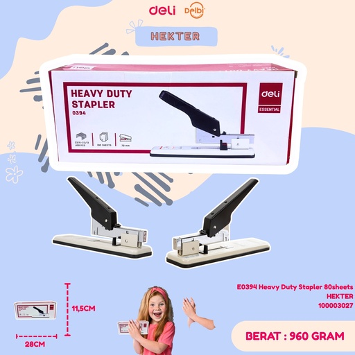 [100003027] E0394 Heavy Duty Stapler 80sheets HEKTER