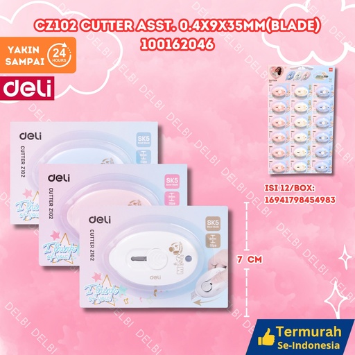 [100162046] CZ102 Cutter ASST. 0.4x9x35MM(blade) DELI KECIL PISAU BX216 BX18