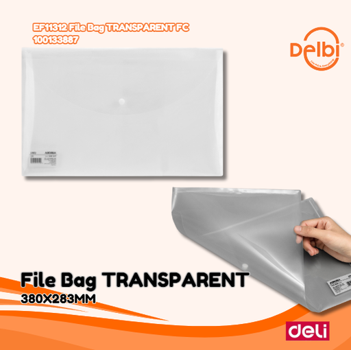 [100133887] DELI EF11312 File Bag TRANSPARENT FC MAP BX120