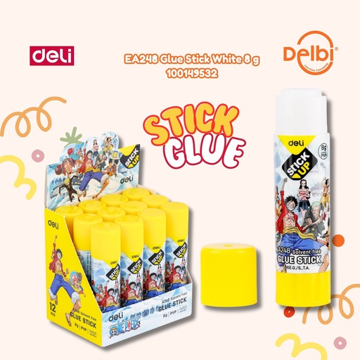 [100149532] EA248 Glue Stick White 8g DELI LEM KERTAS PUTIH DE'LI BX12 BX536