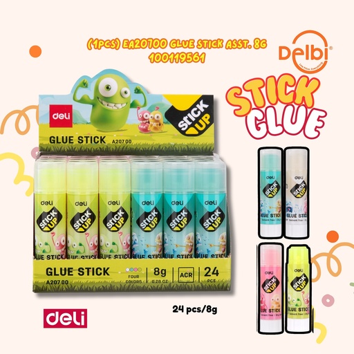 [100119561] (1PCS) EA20700 Glue Stick Asst. 8g DELI LEM KERTAS BX576 BX24