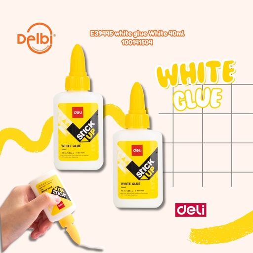 [100141504] E39445 white glue 40ml DELI LEM KERTAS LIQUID PUTIH BX12 BX288