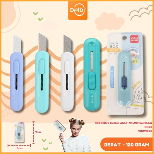 [100119224] DELI 2079 Cutter ASST. 90x20mm PISAU BX24
