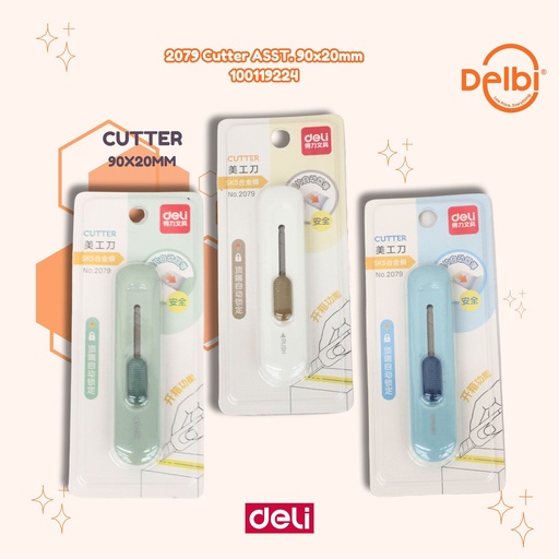 [100119224] DELI 2079 Cutter ASST. 90x20mm PISAU BX24