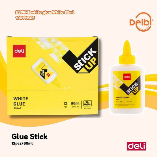 [100141505] E39446 white glue 80ml LEM DELI CAIR PUTIH BX12