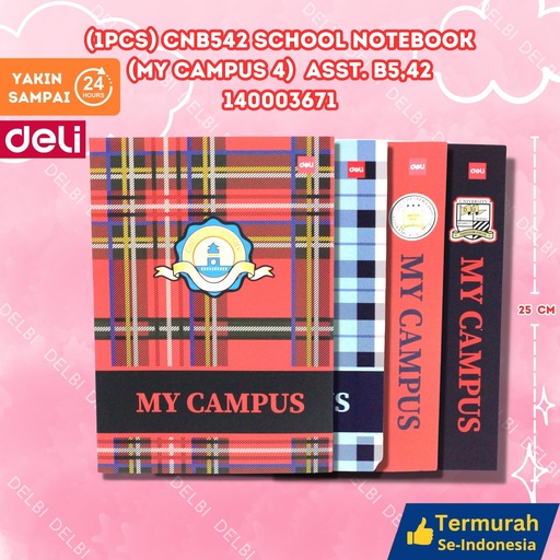 [140003671] (1PCS) CNB542 School Notebook (My Campus 4) ASST. B5,42 DELI BUKU TULIS 42 LEMBAR MY 4 BX200 BX10