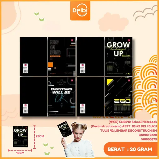 [140003673] (1PCS) CNB542 School Notebook (Deconstructionism) ASST. B5,42 DELI BUKU TULIS 42 LEMBAR DECONSTRUCNISM BX200 BX10