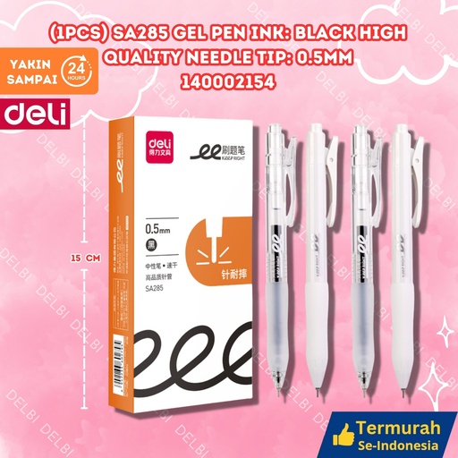 [140002154] (1pcs) SA285 Gel Pen Ink Black High quality needle tip 0.5mm DELI PULPEN TINTA 0.5 BX144 BX12 BX3