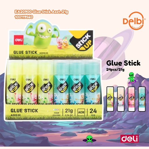 [100119560] DELI EA20900 Glue Stick Asst. 21g LEM BX24