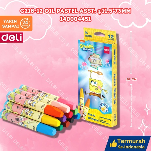 [140004451] C218-12 Oil Pastel Asst. 11.5x73mm MEWARNAI DELI KRAYON PENSIL WARNA CRAYON BX20 BX160