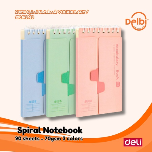 [100143163] DELI 24210 Spiral Notebook VOCABULARY / BUKU BX24 BX288