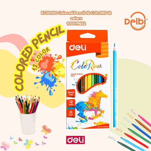 [100019652] DELI EC00100 Colored Pencil 12 COLORS PENSIL BX24
