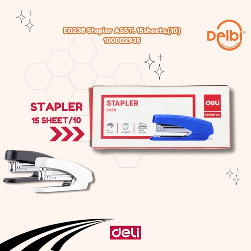 [100002935] DELI E0238 Stapler ASST. 15sheets,(10 HEKTER BX12