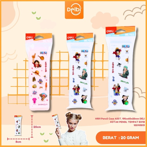 [100149819] H901 Pencil Case ASST. 195cx60x25mm DELI KOTAK PENSIL TEMPAT BX48