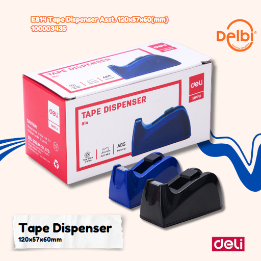 [100003435] DELI E814 Tape Dispenser Asst. 120x57x60(mm) LAKBAN BX48