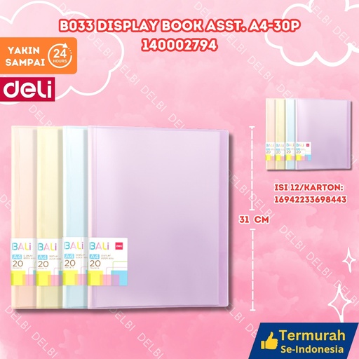 [140002794] DELI B033 Display Book ASST. A4-30P BUKU BX12 BX72
