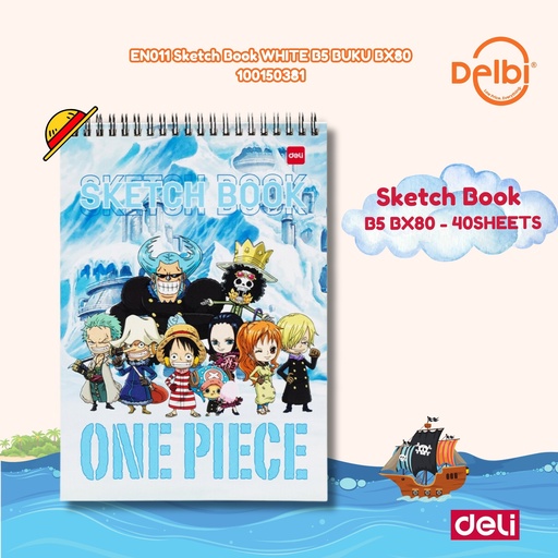 [100150381] DELI EN011 Sketch Book WHITE B5 BUKU BX80