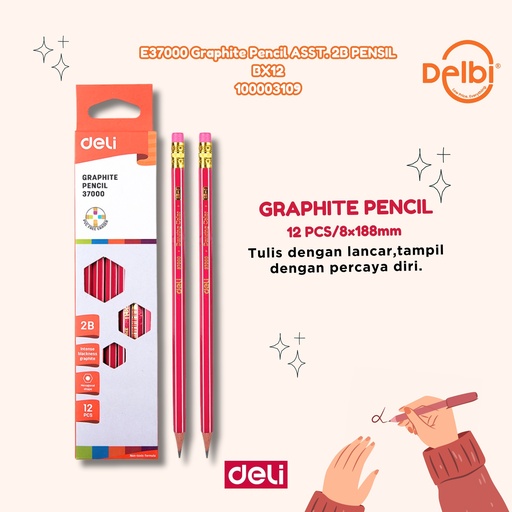 [100003109] E37000 Graphite Pencil ASST. 2B PENSIL BX12