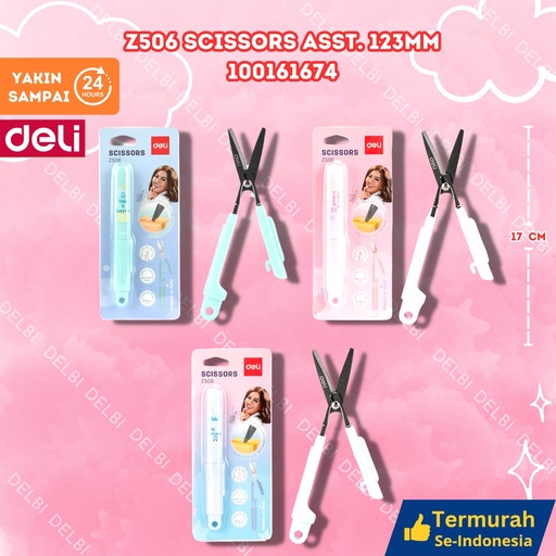 [100161674] Z506 Scissors ASST. 123mm GUNTING SEKOLAH DELI PEMOTONG KERTAS BX24