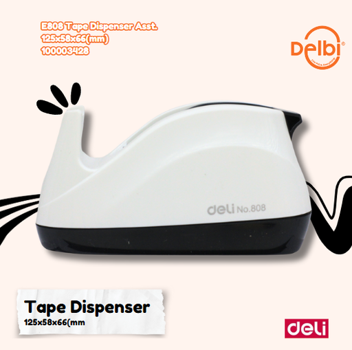 [100003428] DELI E808 Tape Dispenser Asst. 125x58x66(mm) LAKBAN BX48