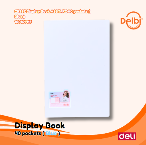 [100161415] DELI CF997 Display Book ASST. FC 40 pockets ( Blue ) BUKU BX12