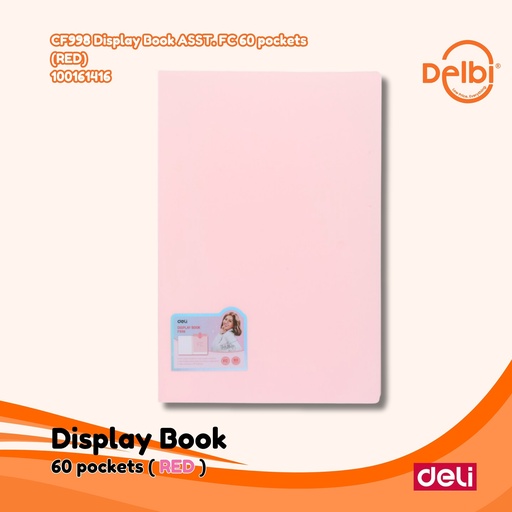 [100161416] DELI CF998 Display Book ASST. FC 60 pockets (RED) BUKU BX12